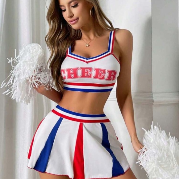 Cheerleader Costume Cheerleader Skirt Flies Up 3-Piece Women